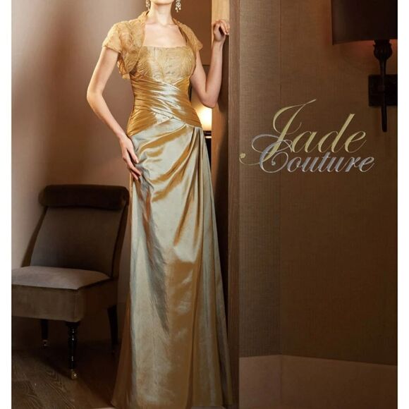 Jade Dresses & Skirts - NWT Unique Jade Couture K4484 with jacket sz 8 Luxe Taffeta Dress